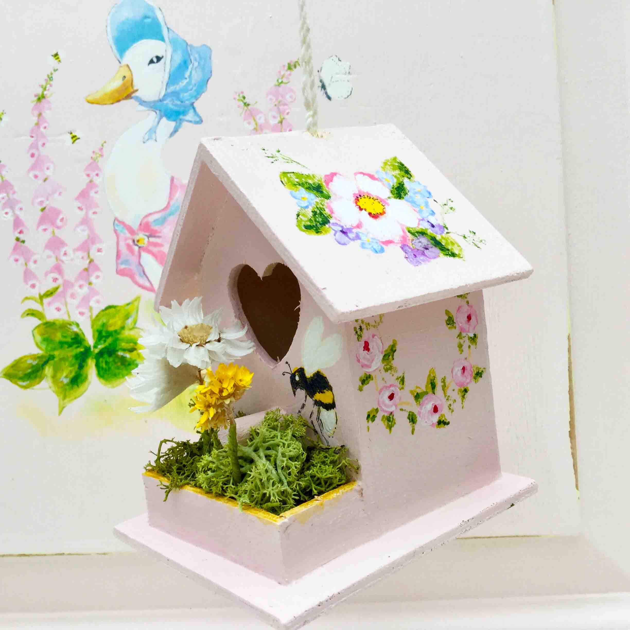 Pink Fairy House Painted Fairy House