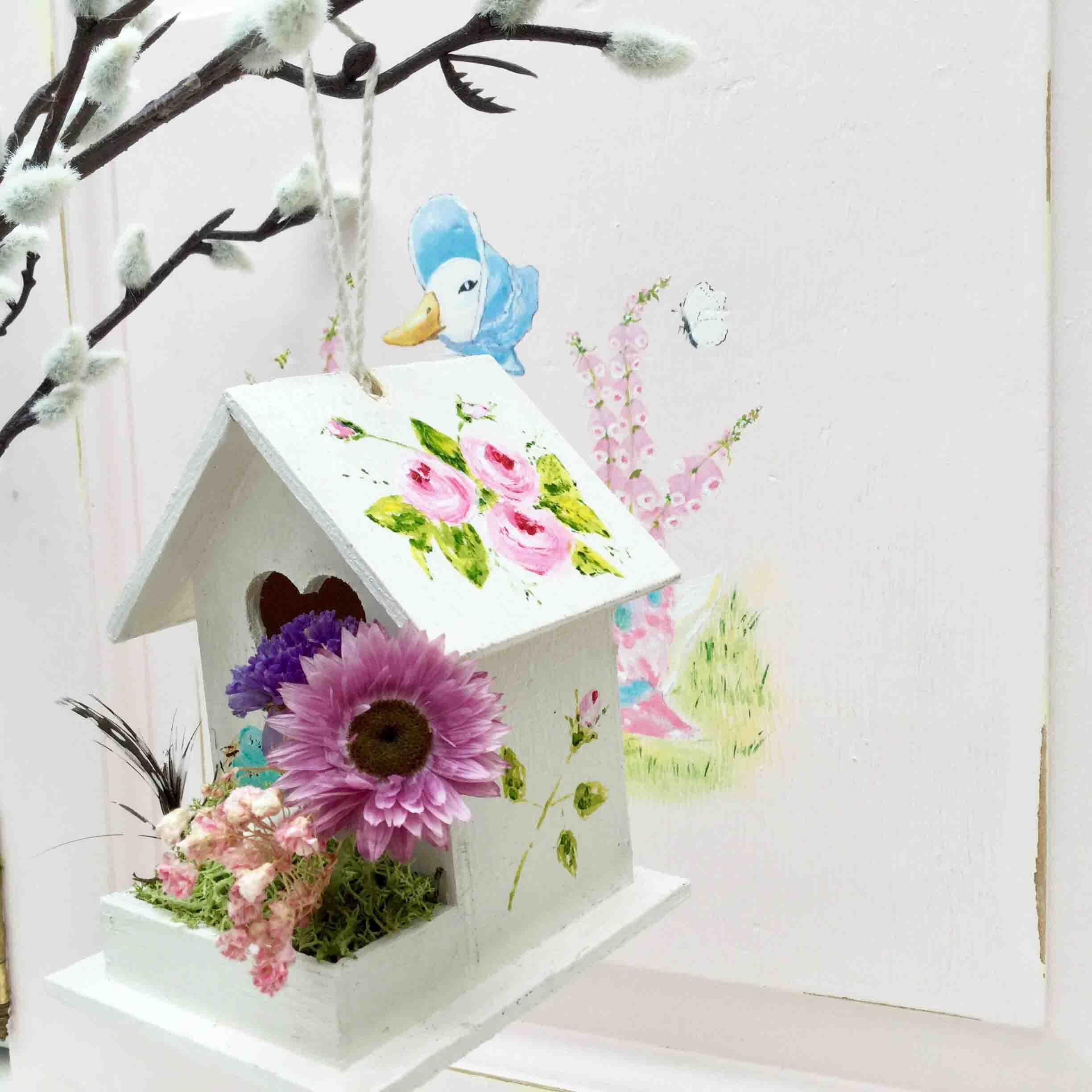 White Fairy House Painted Fairy House