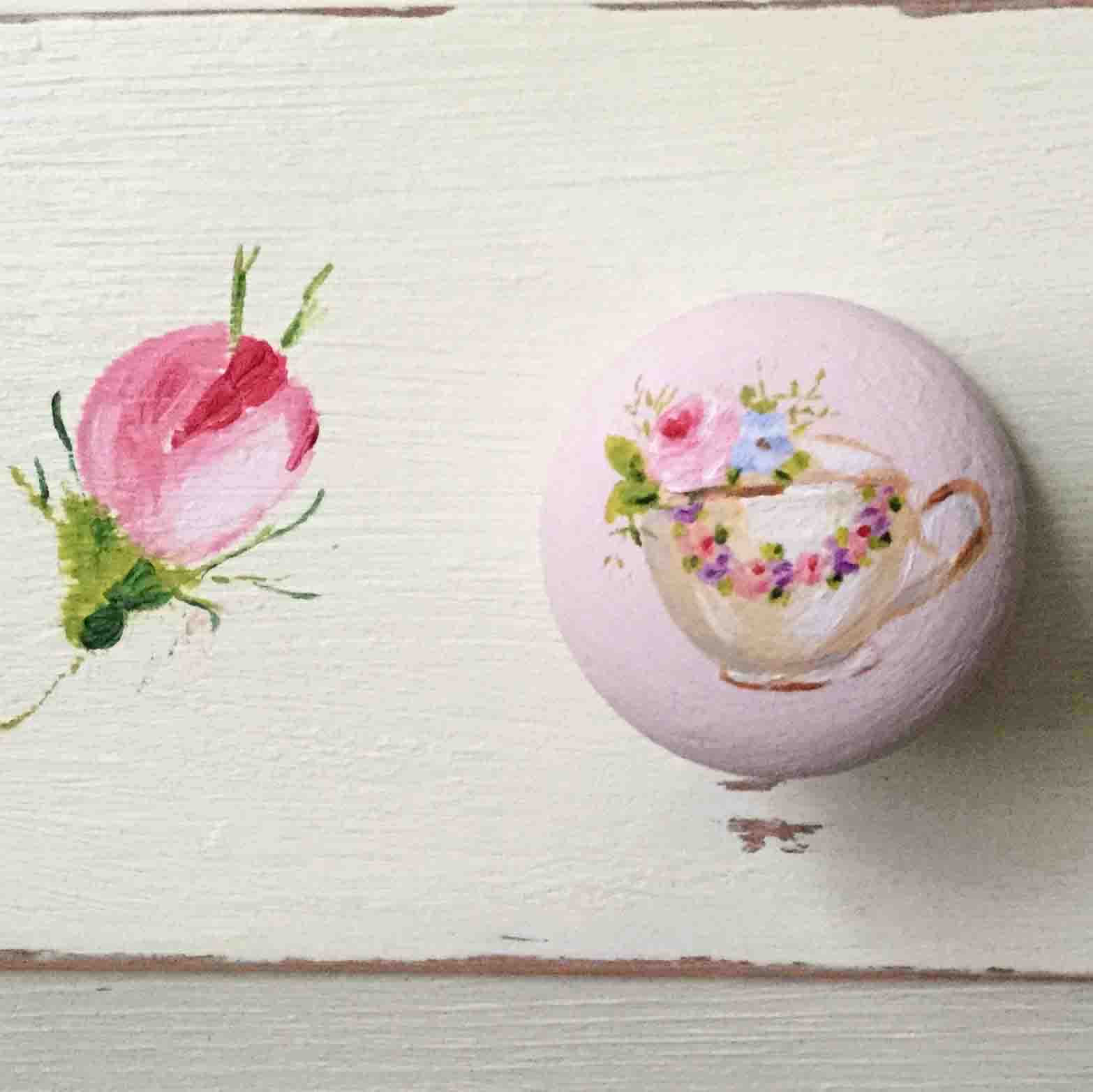 Cup with Flowers Wreath Picture